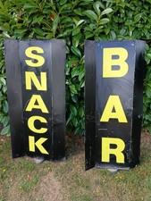 Enseigne Vintage Snack Bar Double Face Tournant Bistrot Ancien Old French Sign