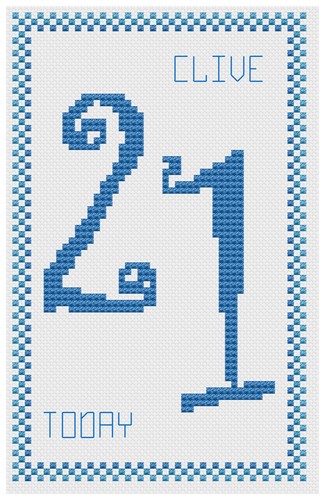 21st anniversaire bleu - anniversaire,