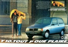  Publicité Advertising 0322 1987  Autobianchi réseau Chardonnet Y 10 Fire 2p