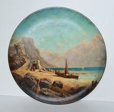 Tableau huile sur terre cuite Ferdinand Olivier 1873-1957 Les Martigues Marine.