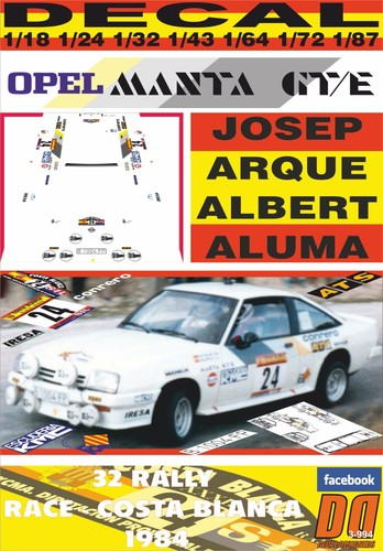 Decal opel manta - opel, j.arque