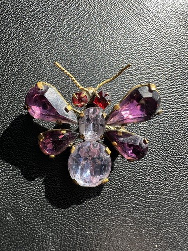 Broche ancienne insecte strass - ancienne,