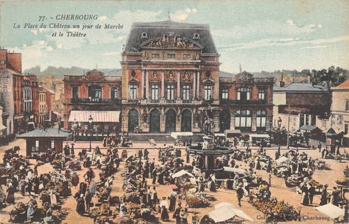Cpa cherbourg la place du - cherbourg, /