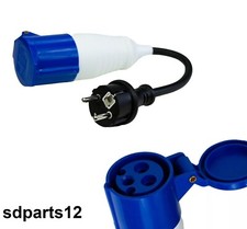 Adaptateur Câble Fiche Schuko vers Prise CEE 230V 16A IP44 Camping-car Caravane