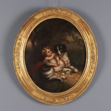 Tableau Ancien Fille avec