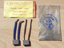2 balais charbons démarreur Paris-Rhône D8E 50 de Peugeot 204, D8E50