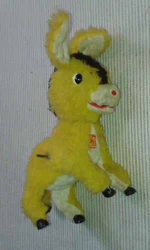 Jouet mécanique âne jaune - Âne,