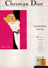 Publicité papier Parfum. Perfume ad. DIOR Miss Dior 1984 Gruau