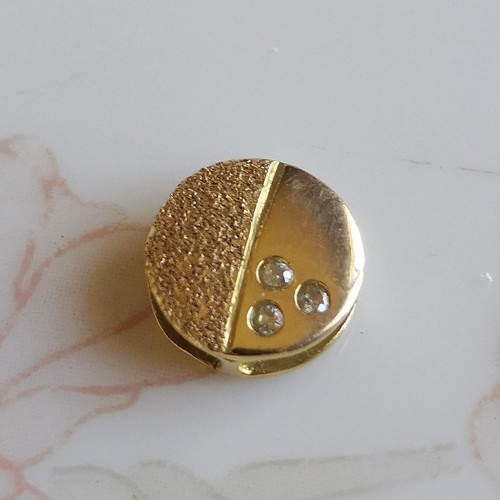 Pendentif rond jaune - or,