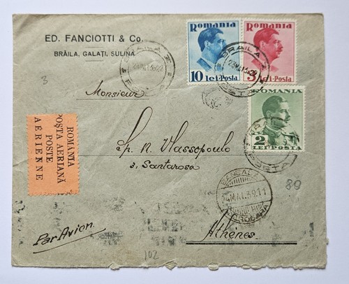Enveloppe roumanie pour grèce - roumanie,