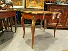 bel ancien gueridon table bureau napoleon III bronze et marqueterie XIXe st LXV