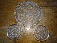 Beau Dessous de Plat et 2 Dessous de Bouteille Art Déco Jacques Landier ARC