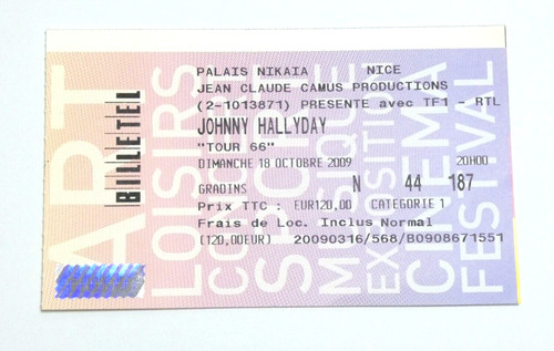 Johnny hallyday billet concert - johnny,
