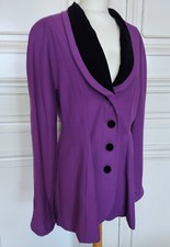 LAGERFELD VESTE LONGUE COL PANNE VELOURS VIOLET  T 42