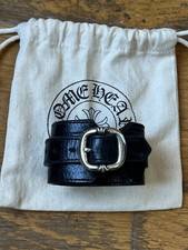 Authentique bracelet en cuir et Argent Sterling 925 , Chrome Hearts