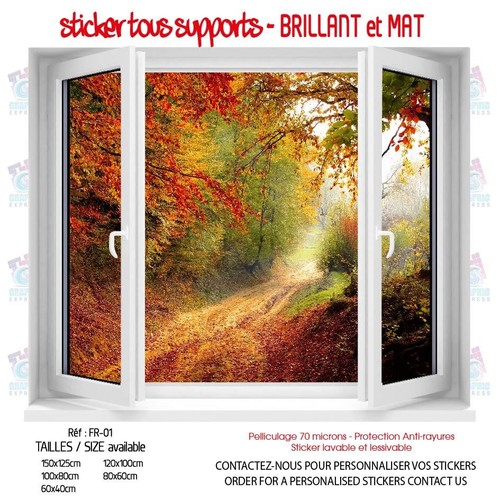 Sticker trompe oeil - trompe, fenetre