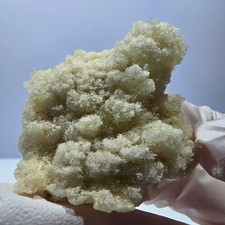 Opale hyalite rare, spécimen d'orthose (minéral UV), Erongo, Namibie, 52 x 50 x