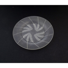 Vintage French Lalique Pressed Clear Glass Desert Plate with Ears of Wheat, Retr