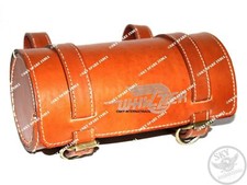 Sac à outils en cuir marron pour moto vintage Pacemaker Whizzer