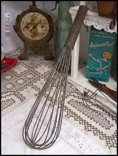Ancien grand fouet cuisine - grand,