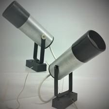 PAIRE D'APPLIQUES EN ALUMINIUM BROSSE DESIGN DLG BINY  VINTAGE RETRO