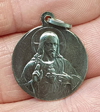 BIJOU RELIGIEUX - ANCIENNE MEDAILLE PENDENTIF VIRGO CARMELI ORA PRO #41