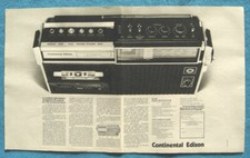 Publicité Papier - Poste Radio Continental Edison R C 1499 De 1975