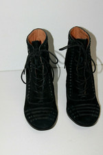 ANDRE Studio Bottines à Lacets Velours Noir Doublées Cuir T 36 TBE