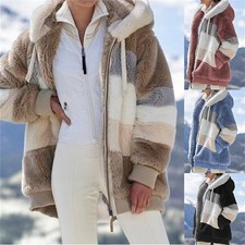 Veste d'hiver chaude en peluche pour femmes fourrure de nounours hiver vestes polaires manteau à capuche top