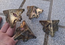 1 Ancienne décoration / ornement pour le coin de meuble, coffre..en BRONZE N100D