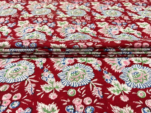 Tissu floral indien fait - , main