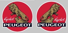 LOT 2 STICKERS CYCLES PEUGEOT VINTAGE AUTOCOLLANT LION VELO LOGO PA127+PZ063