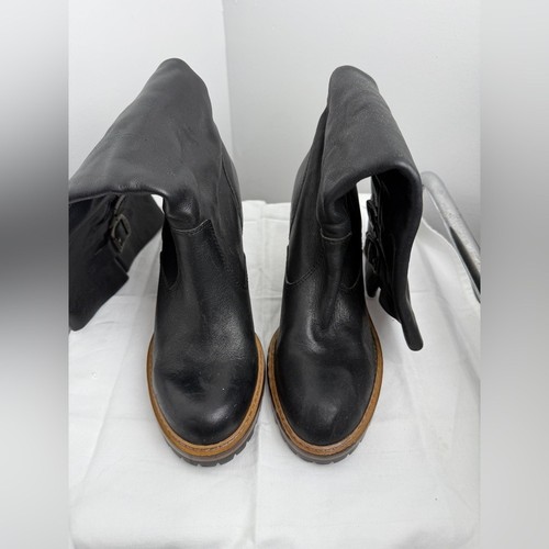 Frye black leather heeled - frye,