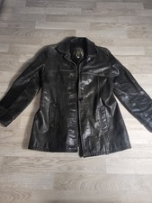 Veste en cuir noir vintage –