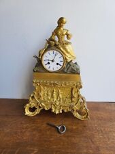 HORLOGE PENDULE EN BRONZE DORE MOUVEMENT A FIL DE FABREGE A MONTPELLIER N° 1