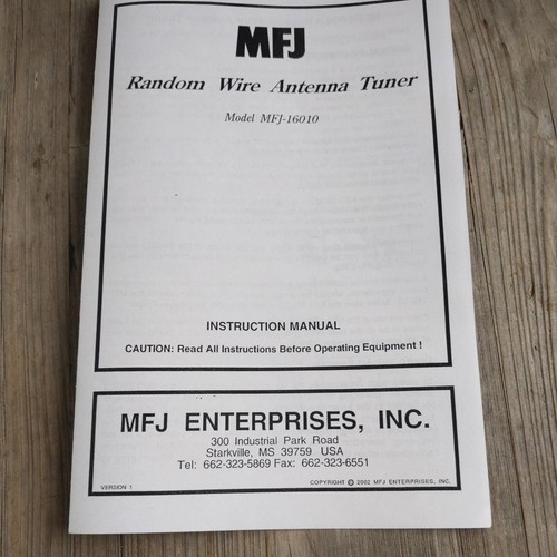Mfj 1600 random - mfj-1600, wire