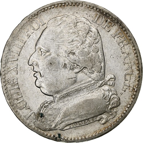 France louis xviii 5 francs - louis, xviii,