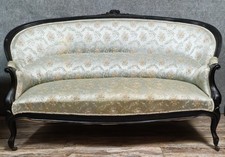 Importante banquette époque Napoléon III en bois noirci vers 1850