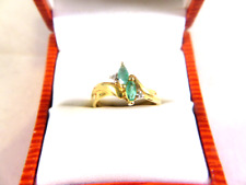 Bague or jaune 18k - Emeraudes  et diamants - tdd 52- 3.10 grs