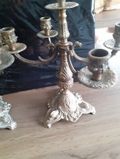 Paire Bougeoir Chandelier à 5 Branches en Laiton / Bronze . Empire Napoléon III