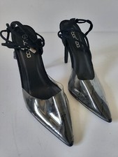 BOOHOO Escarpins noir pointus transparents talon aiguille 11.5 cm Taille 38