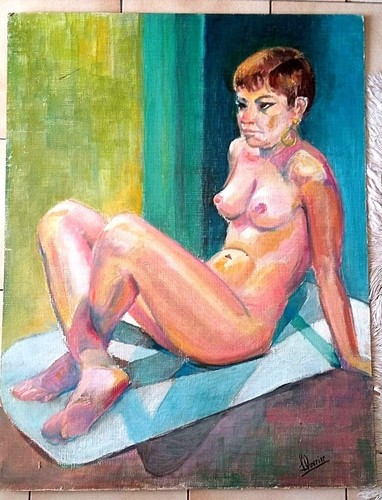 Peinture feminin signe - nu,