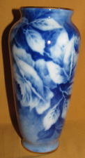 Vase décor aux roses bleues