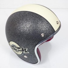 Casque bol jet Torx Wyatt noir beige mat Taille XS pour moto scooter cyclo mob