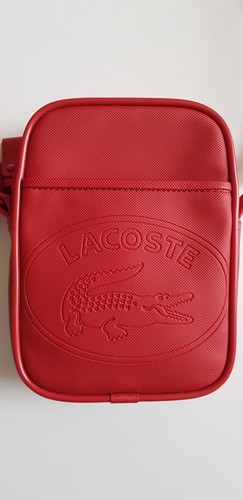 Sacoche zippée rouge lacoste - sacoche,