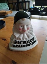 Support ancien de sucettes buste de Pierrot Gourmand distributeur de Boulangerie