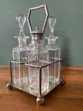 Serviteur de table Huile et Vinaigre moutardier salière métal, argenté, ang