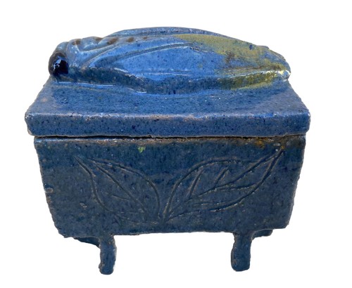 Boîte céramique bleu a - céramique,