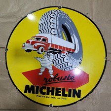 PANNEAU ÉMAILLÉ PORCELAINE ROBUSTE MICHELIN 29 X 29 POUCES