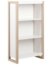 Bibliothèque à 3 Niveaux Bois Clair et Blanc Moderne et Scandinave Bureau Johnso